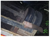 One of the vehicles involved in the accident