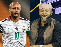 Former Black Stars captain Dede Ayew and Director-General of the NSA Yaw Ampofo Ankrah