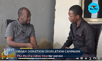 Michael Asante (L), a renal patient, narrating his ordeal to GhanaWeb's Ishmael Batoma