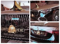 Photo collage of the Asantehene's 2023 Mercedes Maybach S680