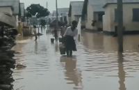 Residents had to walk through floodwaters for their daily activities