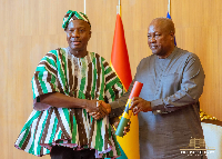 Mahama Ayariga (L) with President John Dramani Mahama (R)