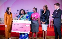 Management of Kempinski present dummy cheque to BCI Ghana
