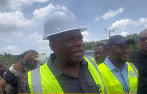 Governs Agbodza fumed at the contractor for slow work progress on road construction