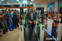 Dr. Bawumia passing through the newly commissioned E-Gate at KIA's Terminal 3