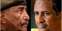 Army chief Abdel Fattah al-Burhan (L) and RSF commander, Gen Mohamed Hamdan Daglo