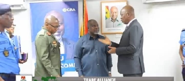 Ghanaian officials and Nigerian customs officials engage during the counterpart’s visit to Ghana.