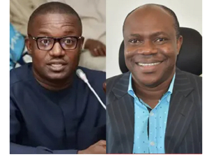 A photo collage of Energy minister John Jinapor (L) and Managing Director of ECG, David Asamoah