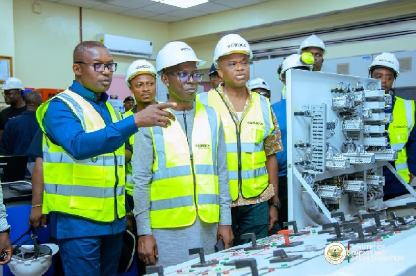 Energy Minister John Jinapor during his visit to Akosombo Dam
