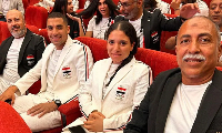 Shahd Saeed (2nd right) with other members of Egypt's Olympic cycling team