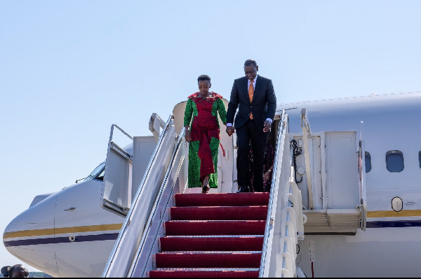 Kenyan President William Ruto and First Lady Rachel arrive in Atlanta
