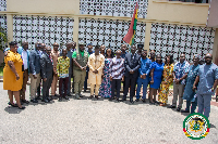 The minister among other dignitaries after the event