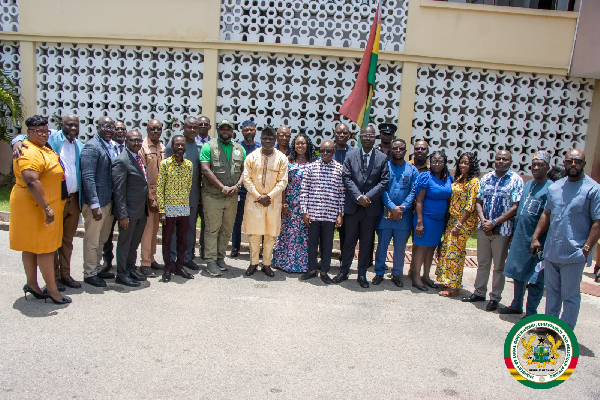 The minister among other dignitaries after the event