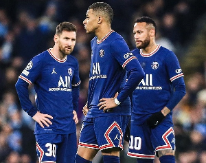 Messi (left), Mbappe (middle) and Neymar (right)