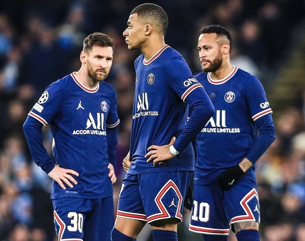 Messi (left), Mbappe (middle) and Neymar (right)