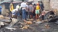 Fire from the burning of rubbish by some market women is believed to have caused the incident