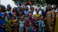 Parents with released children that were kidnapped from a school by al-Qaida-linked fighters
