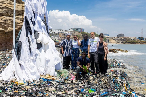 Discarded textiles from top global fashion brands meet other waste materials at the Jamestown Beach