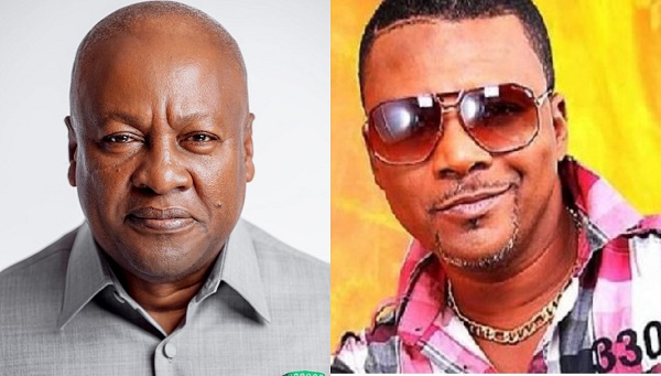 NDC flagbearer, John Dramani Mahama and musician, Slim Buster