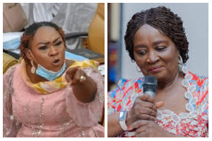 A photo collage of Mavis Hawa Koomson and Prof Naana Jane