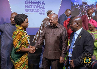 Abigail Opoku Mensah is the Administrator of GNRF and President Mahama at the launch
