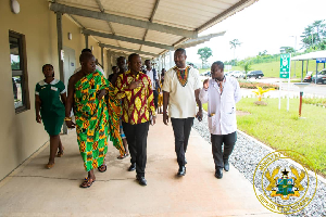 Dr. Bernard Okoe Boye (second from right) with his entourage