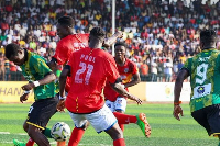 A photo of Kotoko's game against Hohoe United
