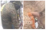 Watch how a young man is punished by a soldier for throwing rubbish in a gutter Watch how a young man is punished by a soldier for throwing rubbish in a gutter