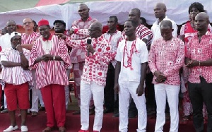 Dr Nduom (middle) flanked by other party executives