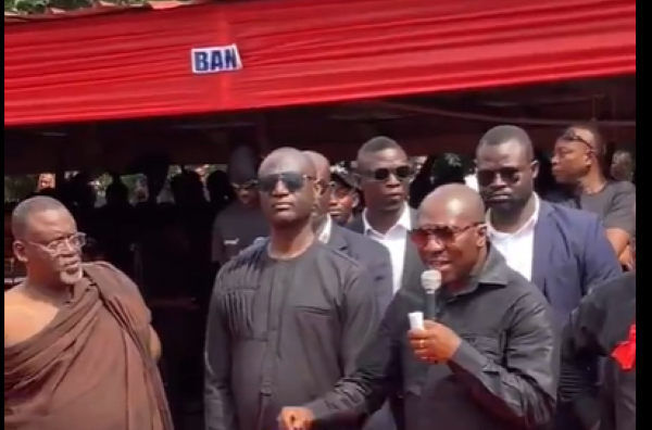 Afenyo-Markin (with the mic) has urged members of the NPP not to be intimidated by the NDC