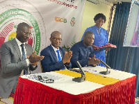 Ghana and Cote d’Ivoire's deputy energy ministers signing the MoU on June 27, 2025