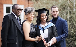 DJ Cuppy with her parents and Ryan