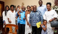 President Akufo-Addo (middle) with his family members