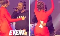 Serwaa Amihere and Daddy Lumba on stage