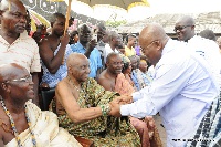 Nana Akuffo Addo in a handshake with Nii Kojo Ababio V