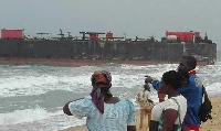 The ship washed ashore off Afloa coast in the Volta Region