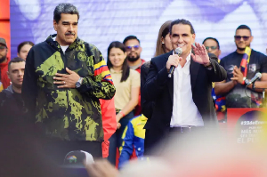 Maduro and Saab attend Caracas march