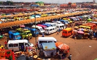A trotro station in Accra