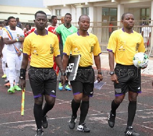 Issaka Afful (middle) will handle the game between Nigeria and DR Congo