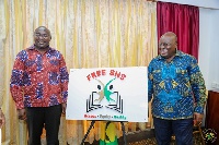 President Akufo-Addo with Vice President Dr. Bawumia after unveiling the Free SHS Logo