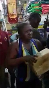 A woman caught stealing soap from a shop