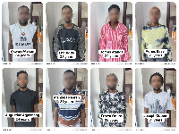 The images of the eight suspects as released by the police