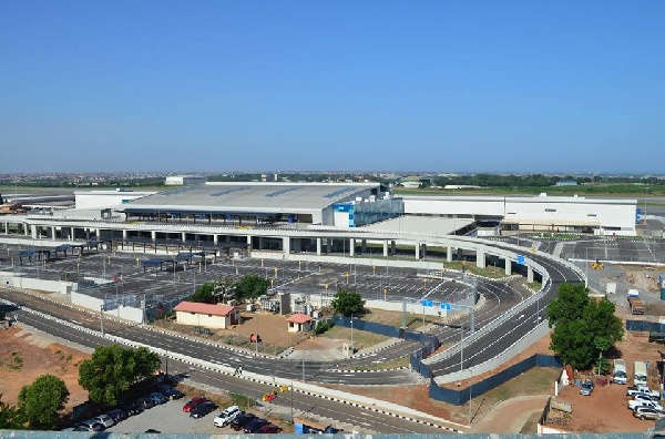 An aerial view of the terminal three
