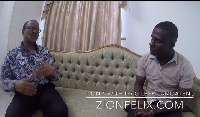 Dr Gilbert Amoateng (Left) one-on-one with Zionfelix (Right)