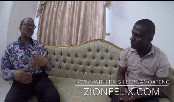 Dr Gilbert Amoateng (Left) one-on-one with Zionfelix (Right)