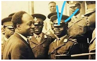 This photo shows a time that Kwame Nkrumah met some soldiers, including Kotoka