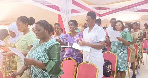 The event saw the attendance of some nurses and the MP of Obuasi West