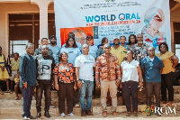 Richard Gyan -Mensah in a pose with the medical team