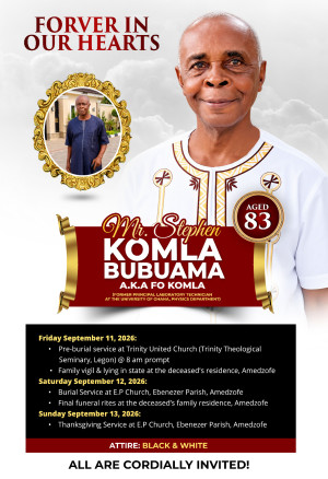 Obituary of Mr. Stephan Komla Bubuama 