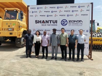 Zonda Tec and Shantui Limited outdoors new machines in Ghana
